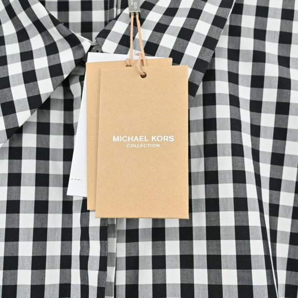 MICHAEL KORS Collection knee length 12 Gingham Poplin Belted Shirt Dress $1490 - Picture 9 of 12